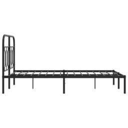Berkfield Metal Bed Frame Without Mattress With Headboard Black 120X200Cm - thumbnail 5