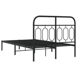 Berkfield Metal Bed Frame Without Mattress With Headboard Black 120X200Cm - thumbnail 6