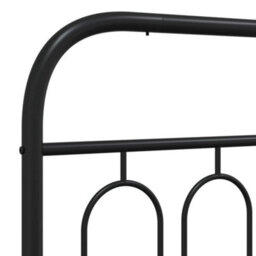 Berkfield Metal Bed Frame Without Mattress With Headboard Black 120X200Cm - thumbnail 7