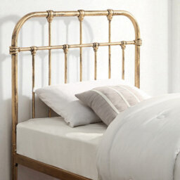 OAT Home Camden Antique Brass Effect Victorian Hospital Metal Single Bed Frame - thumbnail 3