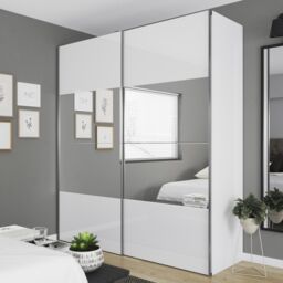 GoodHome Atomia Matt White Particle Board Mirrored Wardrobe (H)2250mm (W)2000mm (D)655mm - thumbnail 4