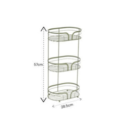 Showerdrape Dante Sage Green Floor Caddy And 2 Tier Over Door Hook Shower Caddy - thumbnail 4
