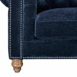 Xample Allington Navy Fabric Chesterfield Armchair - Button Tufted, Pocket Coil Seat With Feather Blend, Pewter Studs & Solid Wood Frame - thumbnail 5