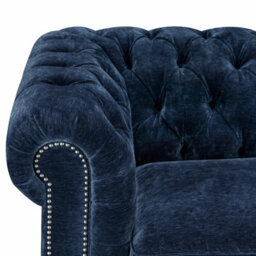 Xample Allington Navy Fabric Chesterfield Armchair - Button Tufted, Pocket Coil Seat With Feather Blend, Pewter Studs & Solid Wood Frame - thumbnail 4