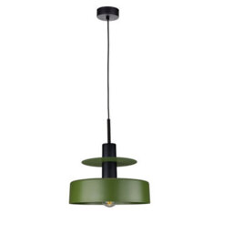Luminosa Lighting Luminosa Solea Dome Pendant Ceiling Light Green, Black 1X E27 - thumbnail 1