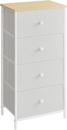 Songmics Dresser Drawer Chest, Bedroom Storage Unit, Cloth Dresser With 4 Fabric Drawers, Metal, For Wardrobe, White And Oak - thumbnail 8