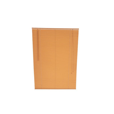 Oypla 100 X 150Cm Pvc Teak Wood Grain Effect Home Office Venetian Window Blinds With Fixings - image 1