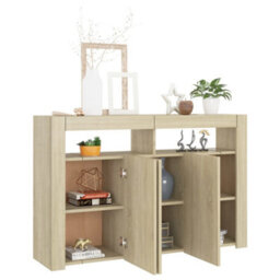 Vidaxl Sideboard With Led Lights Sonoma Oak 115.5X30X75 Cm - thumbnail 4