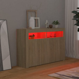Vidaxl Sideboard With Led Lights Sonoma Oak 115.5X30X75 Cm - thumbnail 5