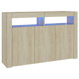 Vidaxl Sideboard With Led Lights Sonoma Oak 115.5X30X75 Cm - thumbnail 2
