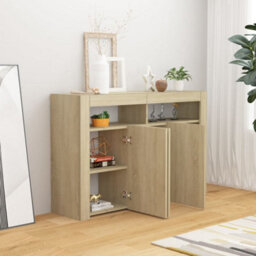 Vidaxl Sideboard With Led Lights Sonoma Oak 115.5X30X75 Cm - thumbnail 3