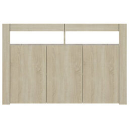 Vidaxl Sideboard With Led Lights Sonoma Oak 115.5X30X75 Cm - thumbnail 9