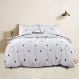 Bedlooms Grey & White Dotted Printed Duvet Cover Set, Reversible & Hypoallergenic Bedding Pack, King 230X220Cm - thumbnail 2