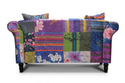 Fabric Patchwork 2 Seater Multicolour Sofa - thumbnail 5