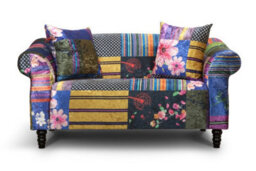 Fabric Patchwork 2 Seater Multicolour Sofa - thumbnail 4