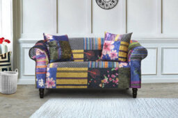 Fabric Patchwork 2 Seater Multicolour Sofa - thumbnail 2