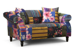 Fabric Patchwork 2 Seater Multicolour Sofa - thumbnail 3