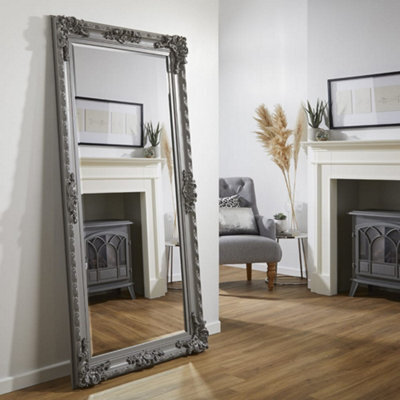 The Online Mirror Shop Leaner Mirror Grand Louis Rectangular Shape With Grey Frame- H 180Cmxw 90Cmxd 6.5Cm For Hanging In Bedroom, Hallway - image 1