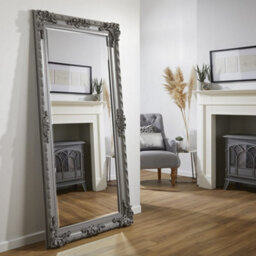 The Online Mirror Shop Leaner Mirror Grand Louis Rectangular Shape With Grey Frame- H 180Cmxw 90Cmxd 6.5Cm For Hanging In Bedroom, Hallway