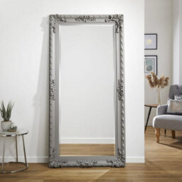 The Online Mirror Shop Leaner Mirror Grand Louis Rectangular Shape With Grey Frame- H 180Cmxw 90Cmxd 6.5Cm For Hanging In Bedroom, Hallway - thumbnail 2