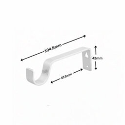 2X White Colour Heavy Duty Metal Curtain Pole Brackets 19mm Wall Support By Homeelabador - thumbnail 2