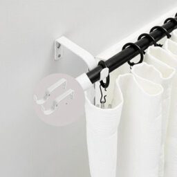 2X White Colour Heavy Duty Metal Curtain Pole Brackets 19mm Wall Support By Homeelabador - thumbnail 5