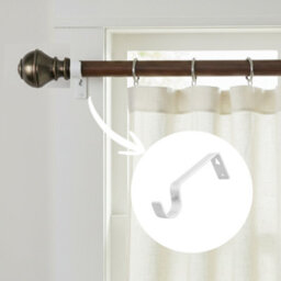 2X White Colour Heavy Duty Metal Curtain Pole Brackets 19mm Wall Support By Homeelabador - thumbnail 4