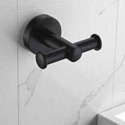 Showerdrape Modernity Black Steel Wall Mounted 7 Piece Bathroom Accessory Set - thumbnail 8