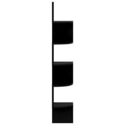 Berkfield Wall Corner Shelf High Gloss Black 19X19X123 Cm Engineered Wood - thumbnail 4