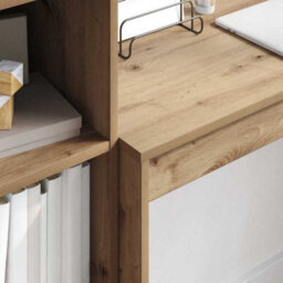 Berkfield Modern Writing Desk Artisan Oak Engineered Wood 100 X 40 X 76 Cm - thumbnail 4
