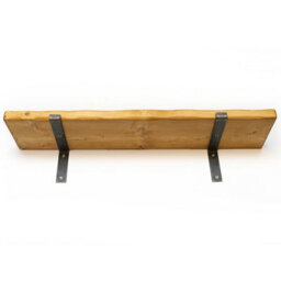 Toolty Rustic Handmade Wall Shelf, Wall Mounted, 20Cm X 14.5Cm Down Design, Old Oak, Handcrafted Vintage Style - thumbnail 4