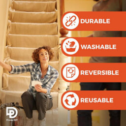 PRIMES DIY Primes 24Ft X 3Ft Staircase Cotton Twill Dust Sheet: Heavy Duty, Washable Staircase Runner For Diy, Paint Shield,  2Pcs - thumbnail 4