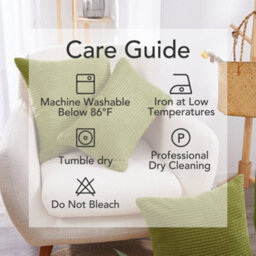 Deconovo Set Of 2 Corduroy Cushion Covers 55Cm X 55Cm, 22X22 Inches Grid Throw Pillowcases For Living Room(Citronelle, 2 Pieces) - thumbnail 3