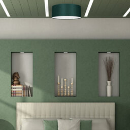 Milagro Verde Hand Made Scandi Style 40Cm Ceiling Lamp In A Rich Green Finish Holds 2Xe27 Led Bulbs - thumbnail 3