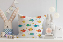 Warren Reed Designer Swimming Fish Cushions 45Cm X 45Cm - thumbnail 2