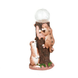 Gardenwize Solar Meerkat Colour-Changing Crackle Ball Light Multi-Colour Led Outdoor Garden Ornament - thumbnail 1