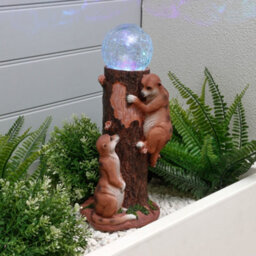Gardenwize Solar Meerkat Colour-Changing Crackle Ball Light Multi-Colour Led Outdoor Garden Ornament - thumbnail 2