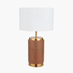 Pacific Lifestyle Set Of 2 Carrara Wood Effect Ceramic Table Lamp - thumbnail 5