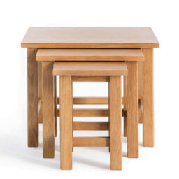 Surrey Oak Set Of 3 Nest Of Tables - Fully Assembled By Roseland Furniture - thumbnail 3