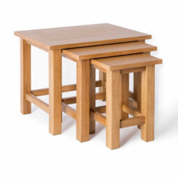 Surrey Oak Set Of 3 Nest Of Tables - Fully Assembled By Roseland Furniture - thumbnail 5