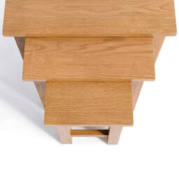 Surrey Oak Set Of 3 Nest Of Tables - Fully Assembled By Roseland Furniture - thumbnail 7