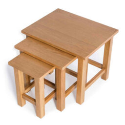 Surrey Oak Set Of 3 Nest Of Tables - Fully Assembled By Roseland Furniture - thumbnail 9