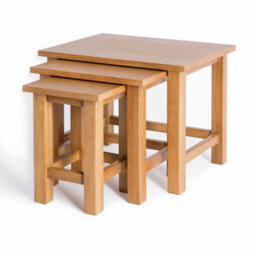 Surrey Oak Set Of 3 Nest Of Tables - Fully Assembled By Roseland Furniture - thumbnail 4