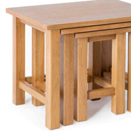 Surrey Oak Set Of 3 Nest Of Tables - Fully Assembled By Roseland Furniture - thumbnail 8