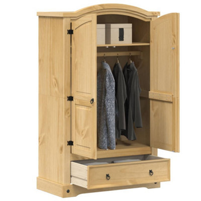 Walplus Wardrobe Corona 101X52X170 Cm Solid Wood Pine - image 1