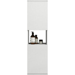 Modern White Bathroom Storage Cabinet - 1100mm Tall, 5 Shelves, Easy Assembly - thumbnail 5
