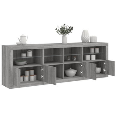 Berkfield Sideboard With Led Lights Grey Sonoma 202X37X67 Cm - image 1