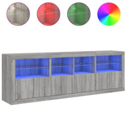 Berkfield Sideboard With Led Lights Grey Sonoma 202X37X67 Cm - thumbnail 5