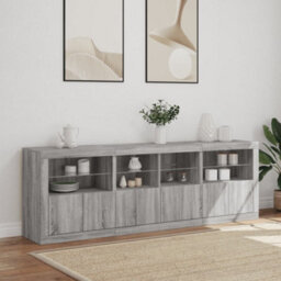Berkfield Sideboard With Led Lights Grey Sonoma 202X37X67 Cm - thumbnail 4