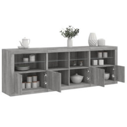 Berkfield Sideboard With Led Lights Grey Sonoma 202X37X67 Cm - thumbnail 1